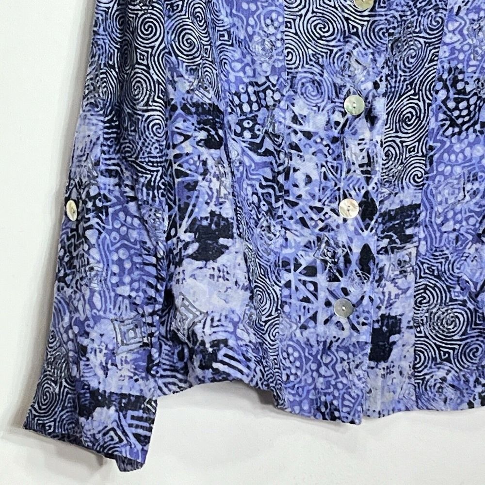 Ruby Rd Petite Blue Print Button Front Jacket Wom… - image 4